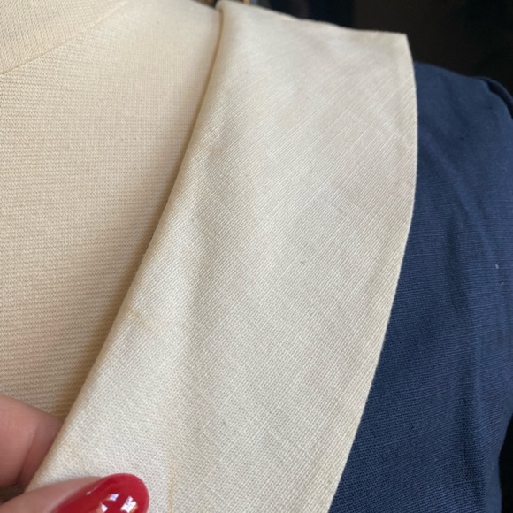 XXL Collectif Wrap Blouse Navy and White Vintage Retro style blouse - Picture 4 of 7